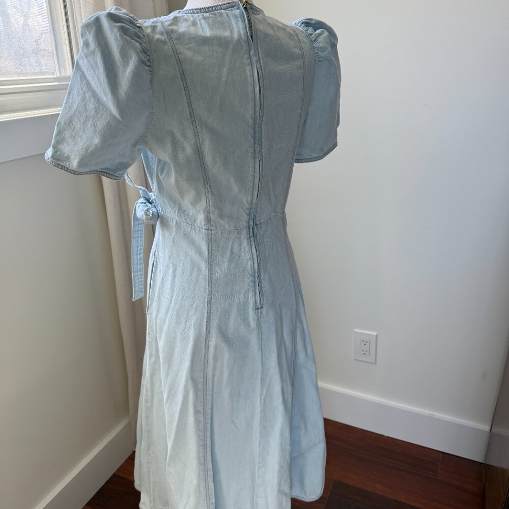 Kate Spade Faux Wrap Light Denim Dress size 8 Lightweight Spring Dress - Picture 5 of 9